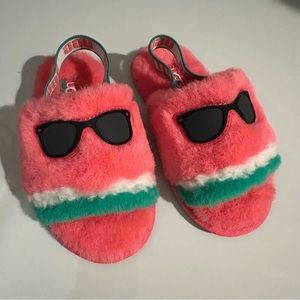 UGG toddler USA10 sandals Fluff Yeah Watermelon slippers